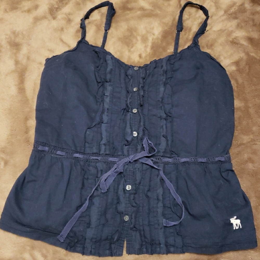 Abercrombie & Fitch Navy Button Down Tank Top